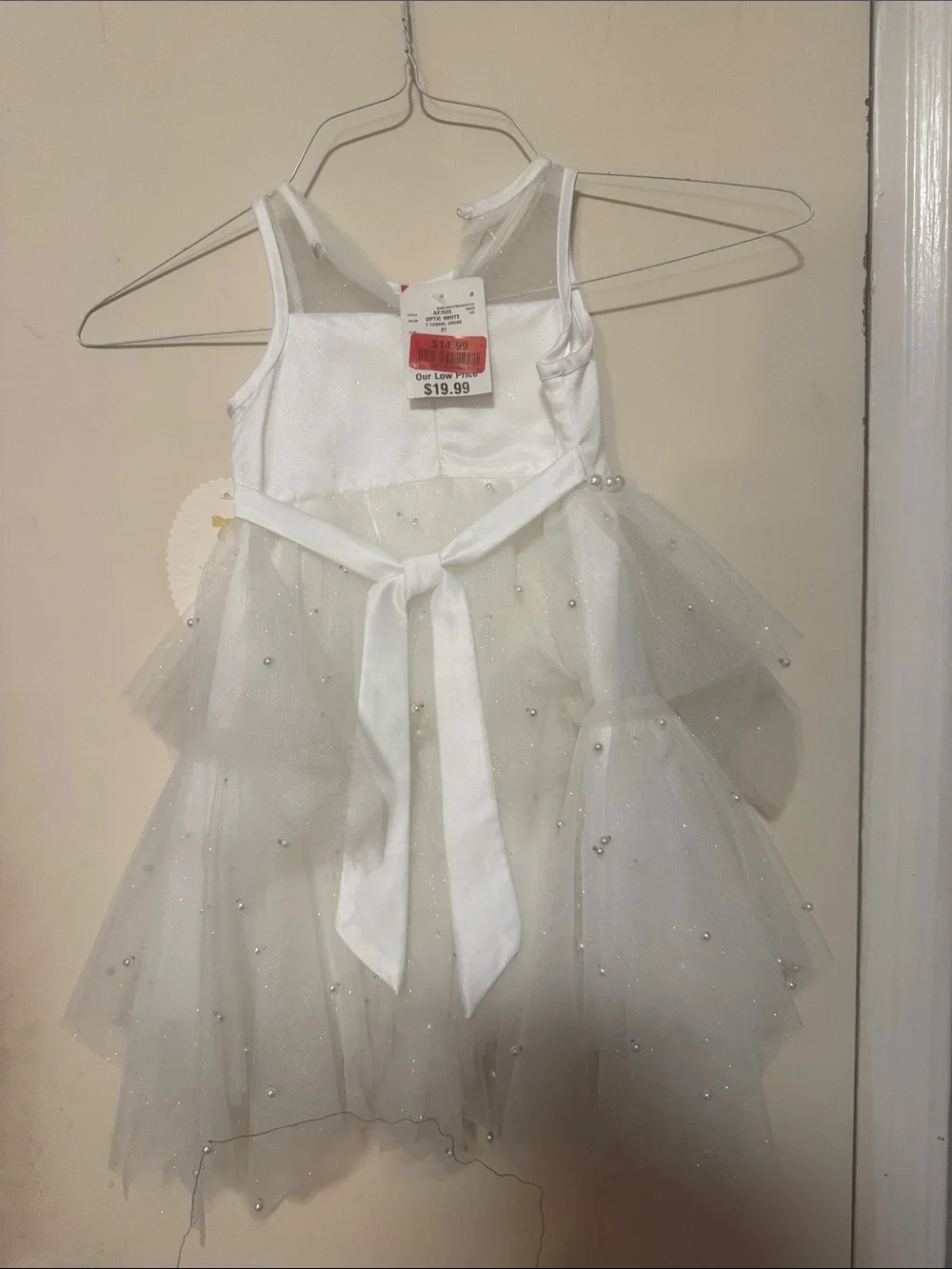 American Princess White Pearl Tulle Party Dress